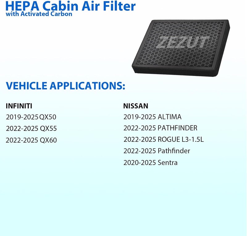 ZEZUT Cabin Air Filter CF12552 for Nissan and Infiniti Vehicles - Image 2