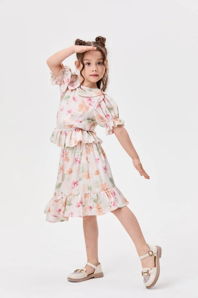Tenda Floral skirt with ruffles