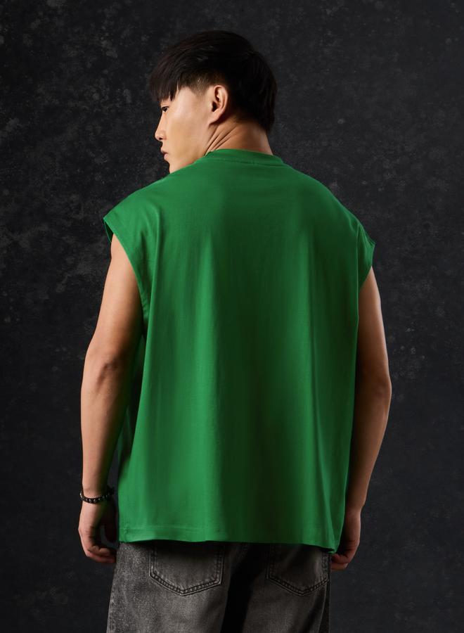 The Souled Store Men Green Printed Hulk Smash Oversized Vest - Image 4