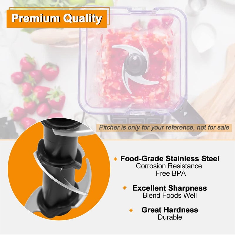 WARDFYT Blender 6-Blade Replacement Compatible with Ninja 72 oz Pitcher, Replacement 6-Stacked Blade for the Ninja Professional Blender BL610 BL740 BL660 BL663 BL710WM CO610B CT610, Stainess Steel - Image 4