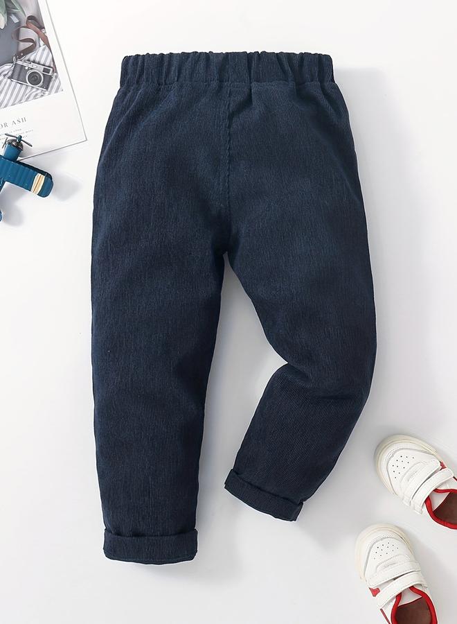 Take Two Boys Navy Solid Corduroy Pants - Image 2