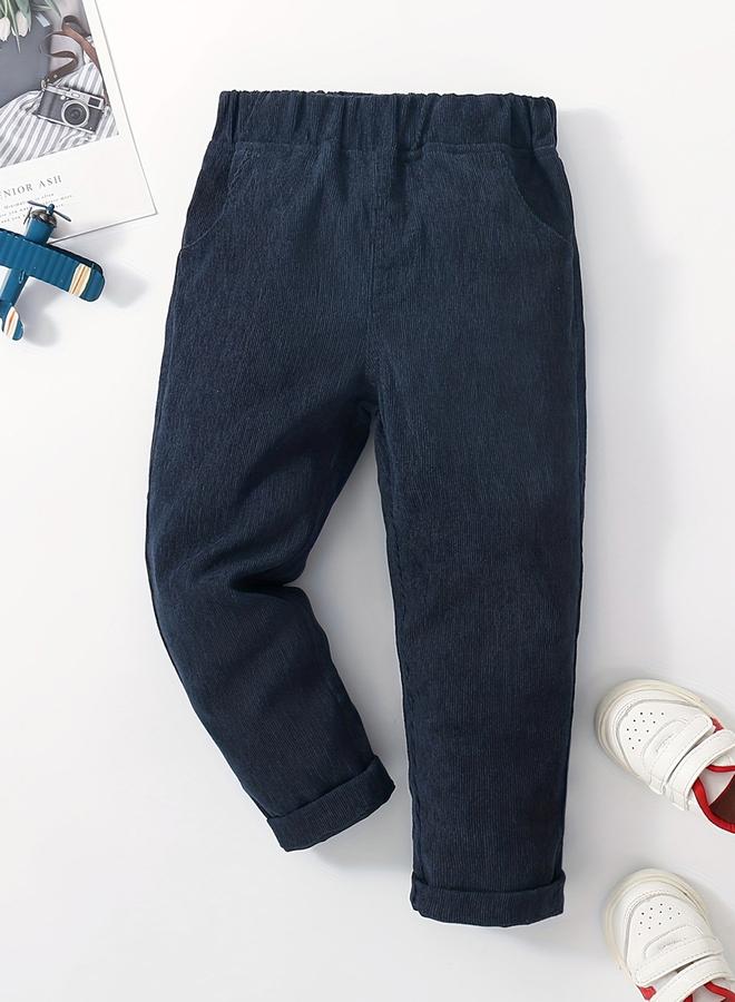 Take Two Boys Navy Solid Corduroy Pants - Image 1