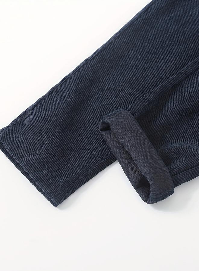 Take Two Boys Navy Solid Corduroy Pants - Image 5