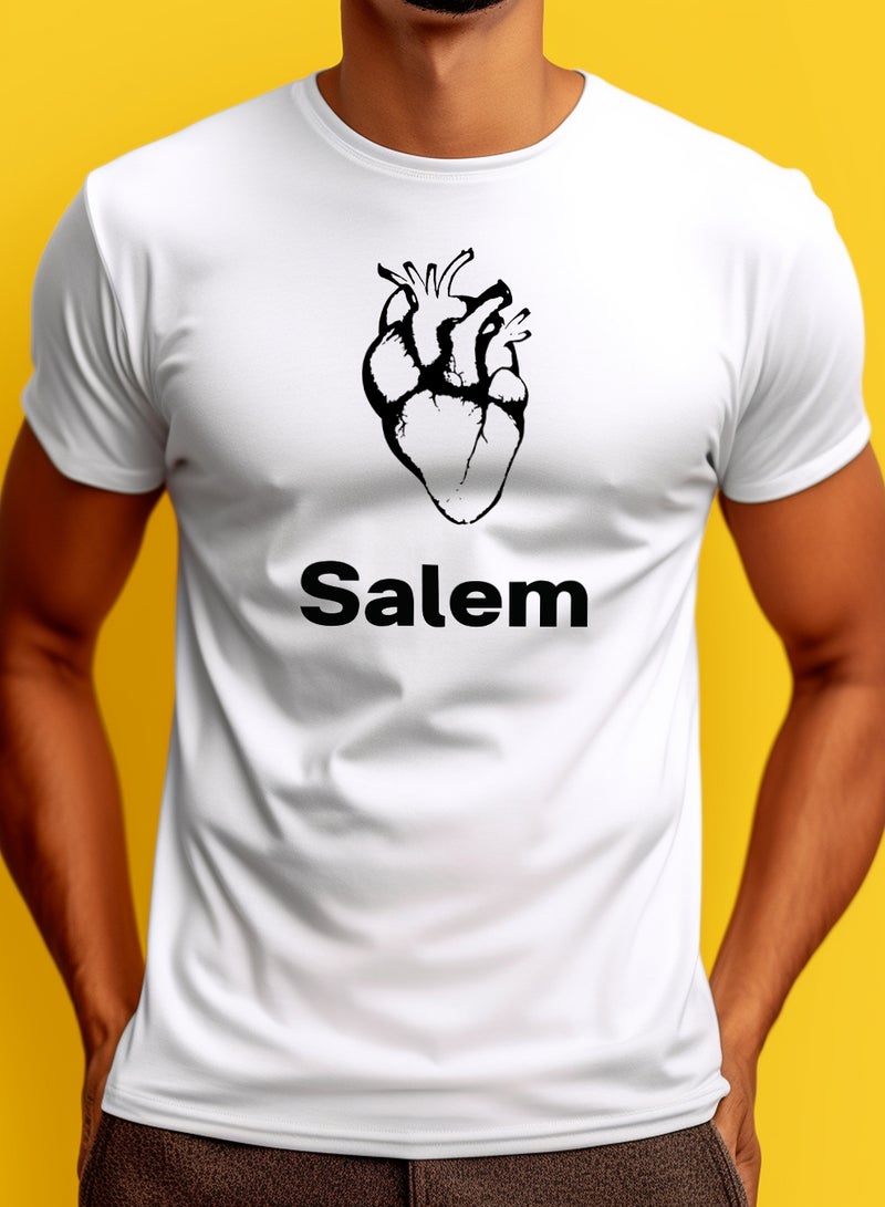 لوحة تيشيرت قطن قابل للتخصيص باسمك مع تصميم قلب - Image 4