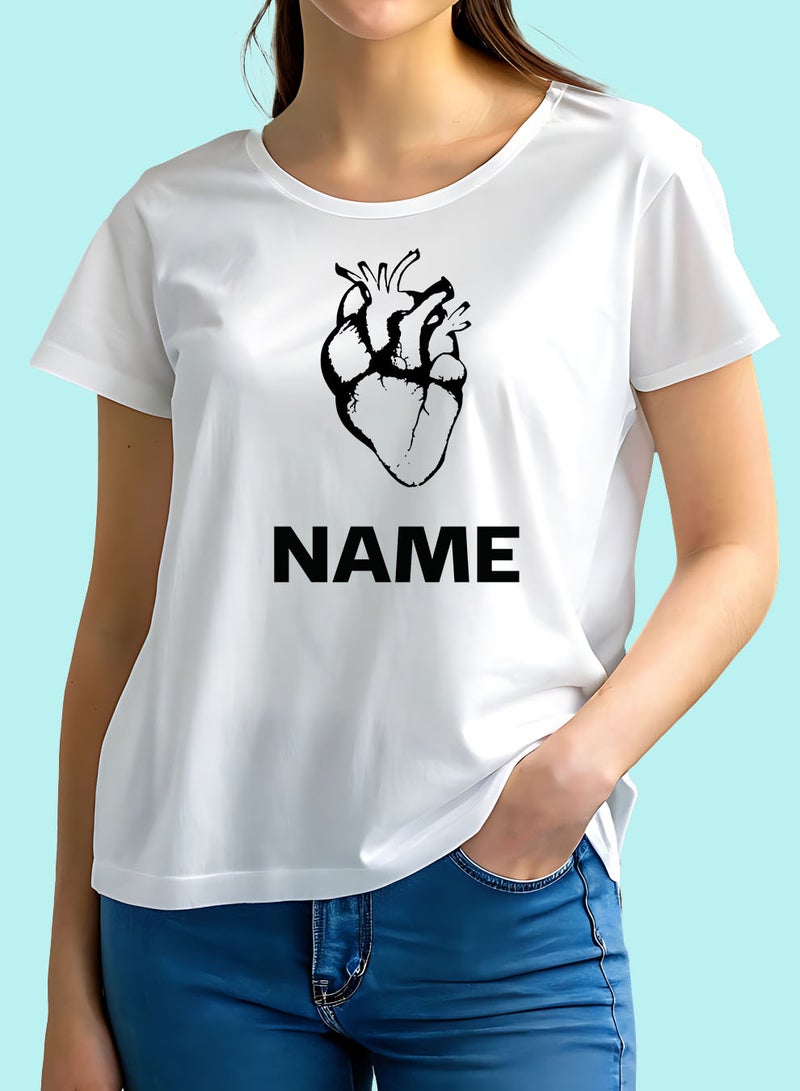 لوحة تيشيرت قطن قابل للتخصيص باسمك مع تصميم قلب - Image 3