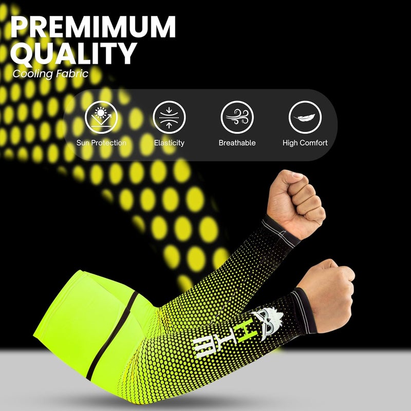 BADOWL Arm Sleeves for Men & Women | UV Sun Protection Hand Sleeves for Boys & Girls | Arm Cover for Biking, Cricket, Cycling, Golf, Outdoor Sports - Image 2