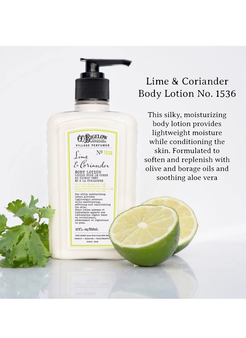 C. O. Bigelow C.O. Bigelow Lime Coriander Body Lotion for Women and Men, Village Perfumer Lotion with Olive Oil, Borage Oil, and Aloe Vera Concentrate, 10 fl oz  - Image 5