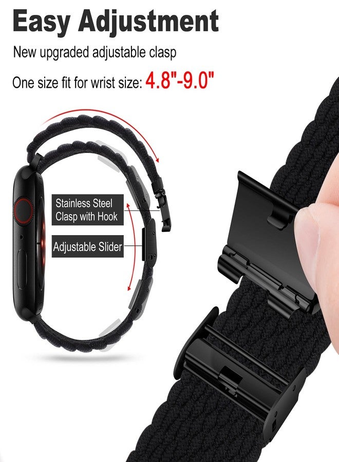 Qimela Compatible with Apple Watch Band 38mm 40mm 41mm 42mm 44mm 45mm 46mm 49mm for Women Men,Sport Solo Loop Strap Stretchy Nylon Braided Wristband for iWatch Series 11 10 9 8 7 6 5 4 SE Ultra 3 2 1 - Image 5
