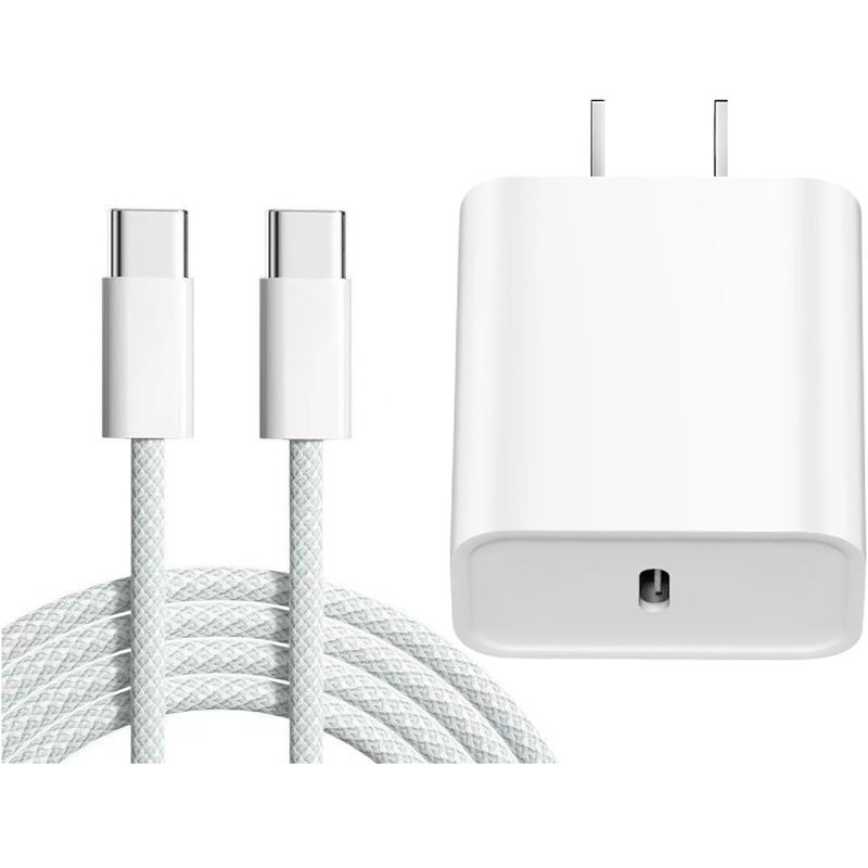 esbeecables iPhone 17 16 Charger Fast Charging Type C 20W USB C Block iPad Charger with Woven 6FT USB-C Cable Data Sync 60W for iPhone 17/Air/16/15 Plus/16/15 Pro Max/iPad Air mini Pro/AirPods Pro - Image 1