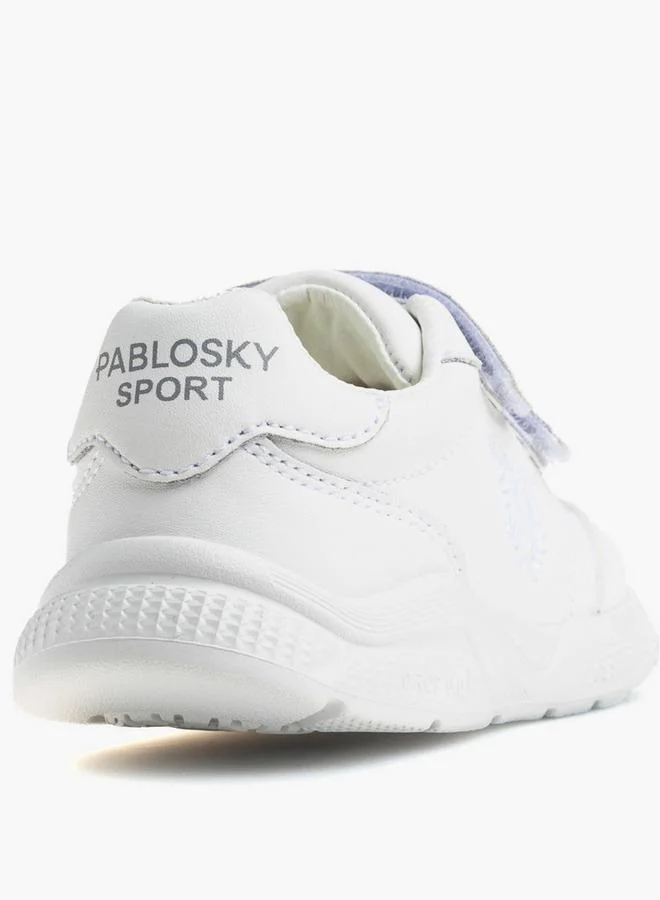 Pablosky Girls Leather Hook & Loop Ankle Sneakers