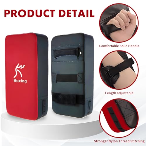 LuiceABC One Karate Taekwondo Boxing Kick Punch Adjustable Soft Shield Durable Training Pad for Boxing, Training and Protecting Your Palm, Wrist and Decreasing The Shock (Red) - Image 4