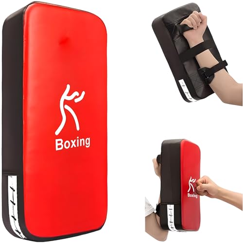 LuiceABC One Karate Taekwondo Boxing Kick Punch Adjustable Soft Shield Durable Training Pad for Boxing, Training and Protecting Your Palm, Wrist and Decreasing The Shock (Red) - Image 1
