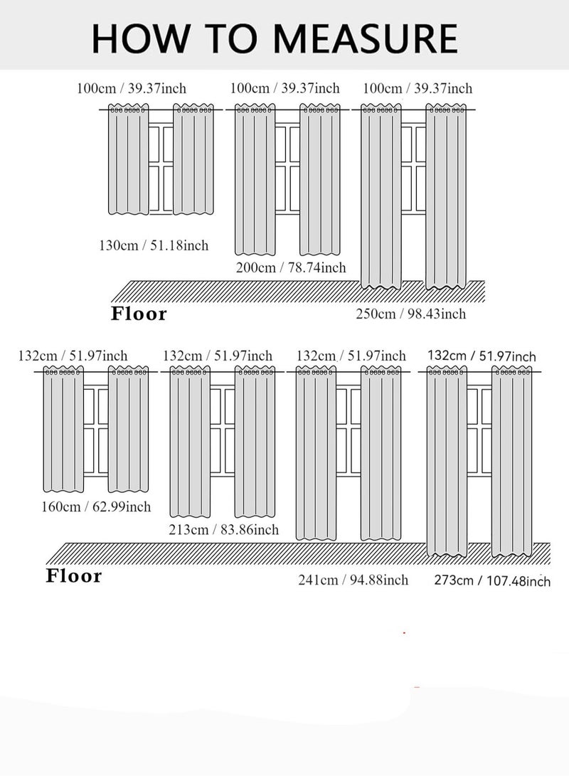 هومستر ستائر نافذة بطبعة رخامية مكونة من قطعتين لتزيين غرفة المعيشة معزولة حراريًا وتحجب الضوء أبيض/فضي 132cm*241cm - Image 2