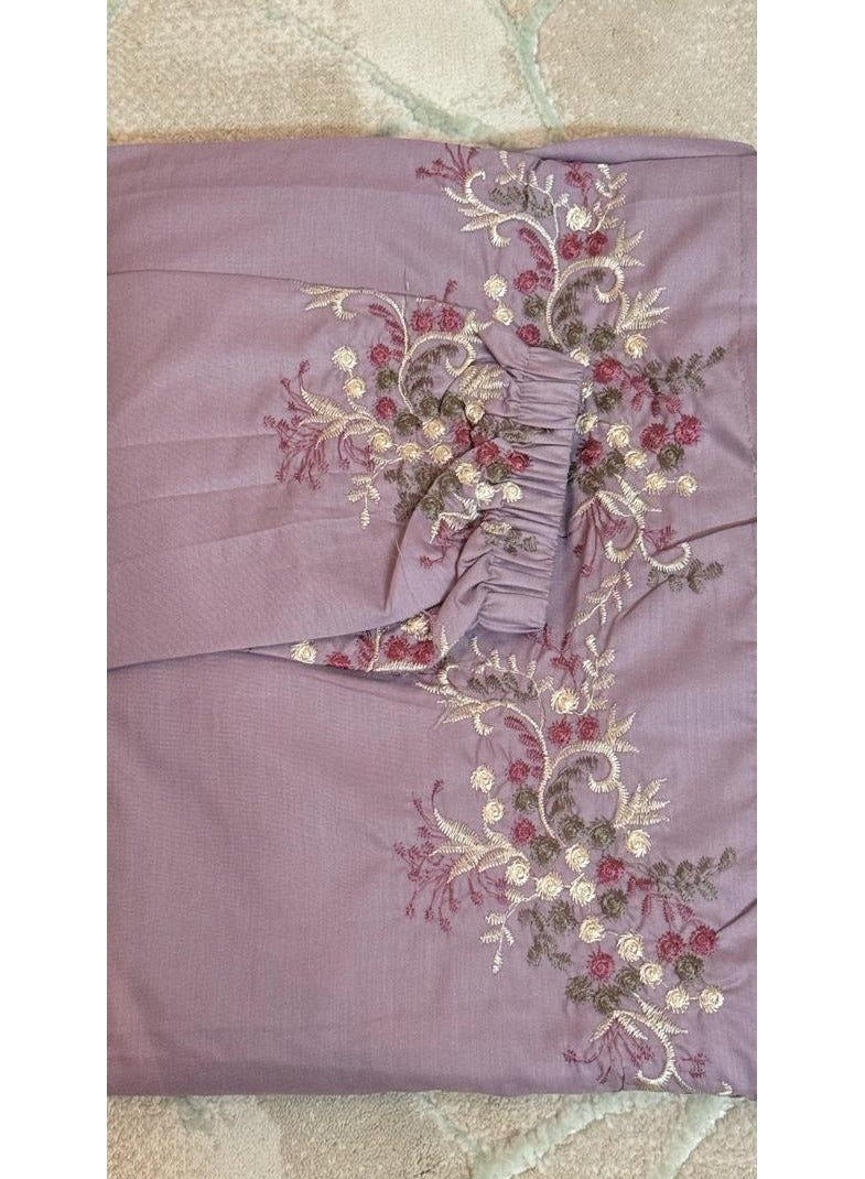 Wide and comfortable embroidered women's prayer sheet, excellent material (mared)  - Image 2