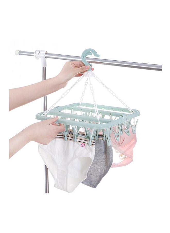 32 Clips Folding Clothes Hanger Green 325x325x175mm - Image 2