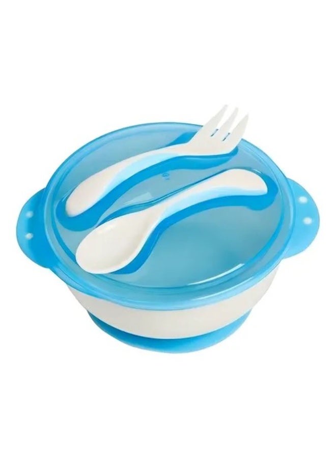 ONLY Baby Silicone Suction Feeding Bowl Set with Spoon and Fork - Image 1