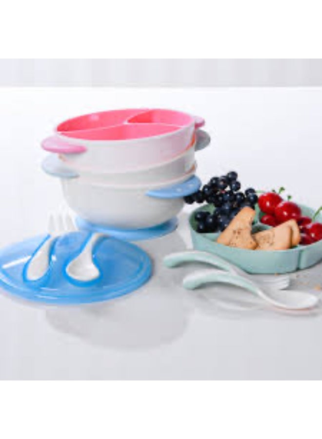 ONLY Baby Silicone Suction Feeding Bowl Set with Spoon and Fork - Image 4