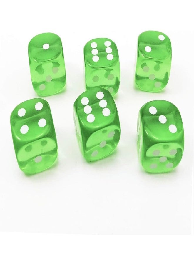 Zenarao 10 Pcs Green 6-Sided Dice Set | 19mm Bulk Board Game Dice, Math Learning and Classroom Standard Dotted Game Dice - Image 2