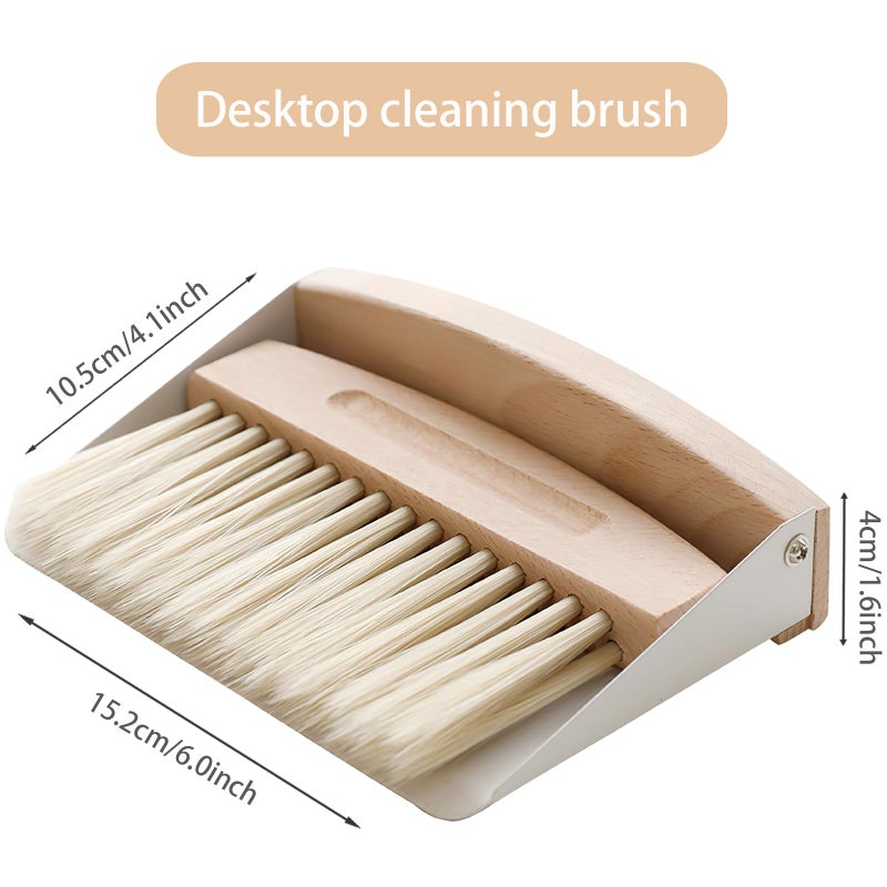 Nokiils Mini Dustpan And Brush Set  Small Beechwood Broom And Dust Pan Set  Portable Cleaning Brush And Dustpan Combo With Natural Sisal - Image 3