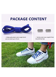Mi techo No Tie Shoe Laces Blue with Metal Capsules For Men's and Women's Suitable for  Flat Shoe, Sneakers, Work Boot and All type  - Image 3