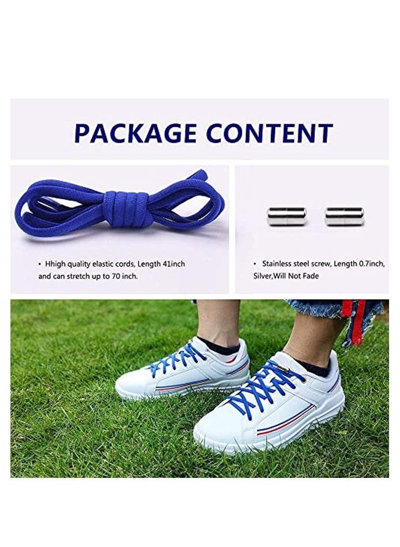 Mi techo No Tie Shoe Laces Blue with Metal Capsules For Men's and Women's Suitable for  Flat Shoe, Sneakers, Work Boot and All type - Image 3