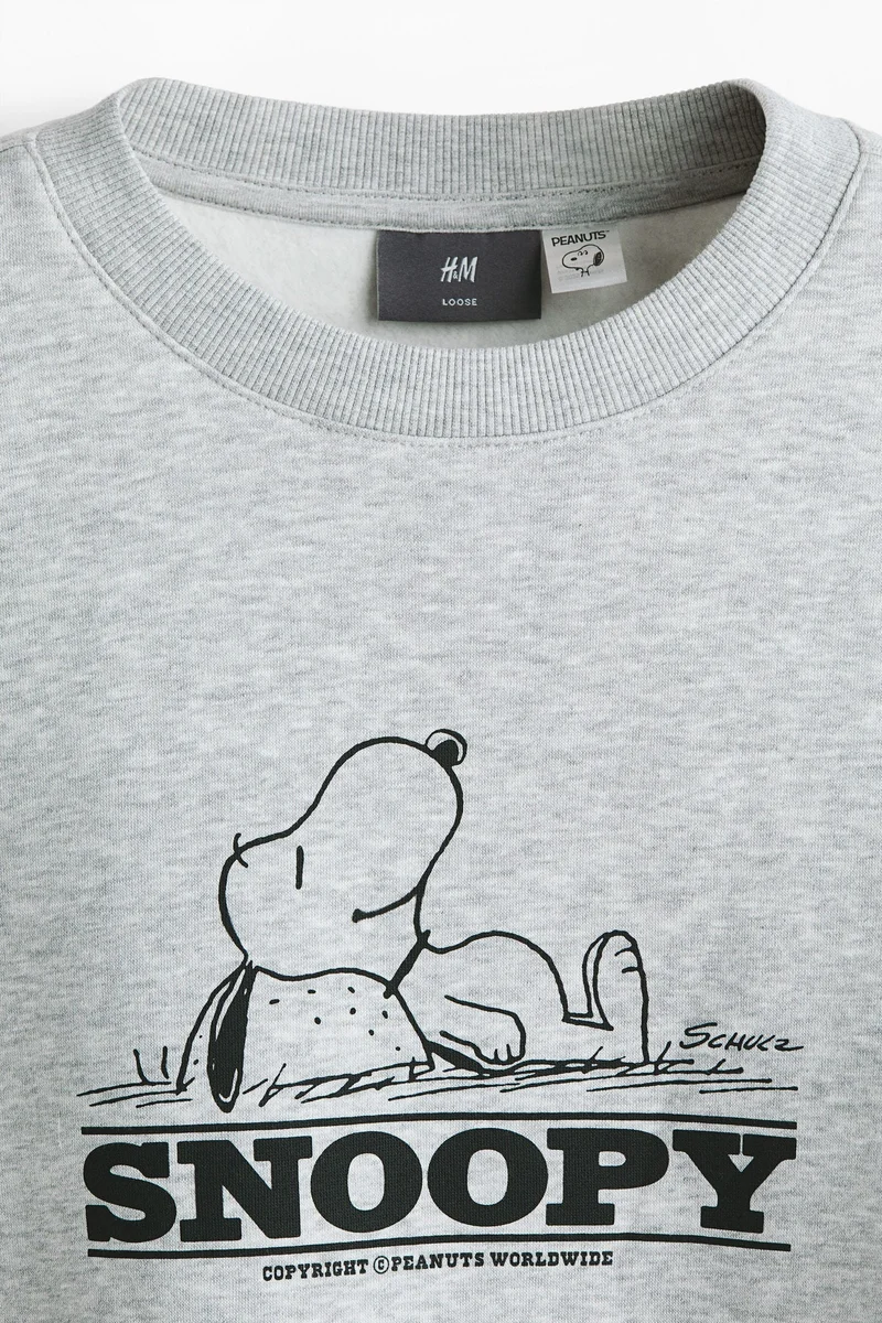 اتش اند ام بلوزة من القطن السميك بقصة مريحة