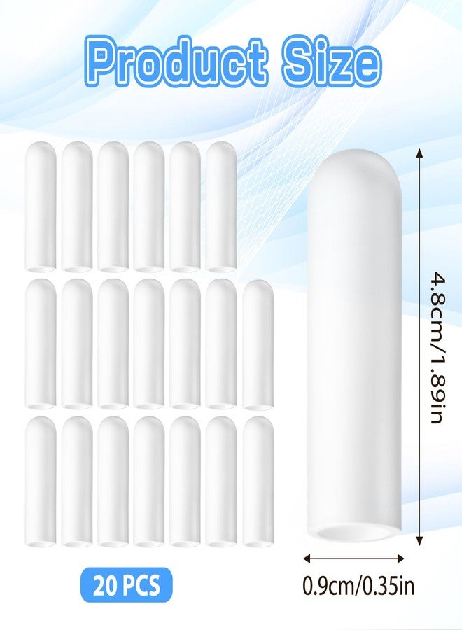 Matwsec 20 Pcs Gel Finger Cots, Silicone Finger Protectors, Reusable Fingertip Bandages, Soft Finger Sleeve, High Elastic Finger Covers for Wounds Cracked Skin Blisters Calluses (White - Image 3