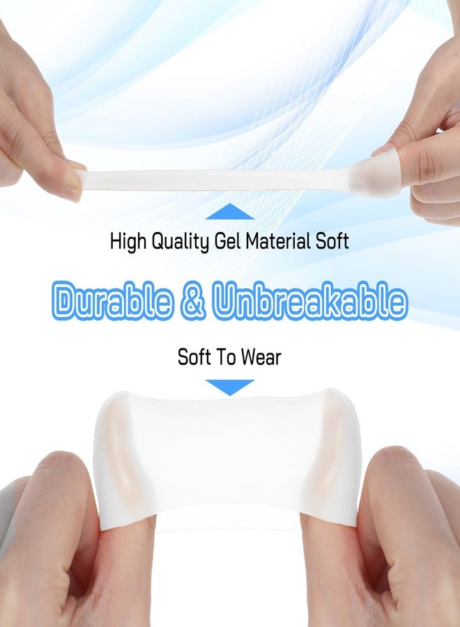 Matwsec 20 Pcs Gel Finger Cots, Silicone Finger Protectors, Reusable Fingertip Bandages, Soft Finger Sleeve, High Elastic Finger Covers for Wounds Cracked Skin Blisters Calluses (White - Image 4