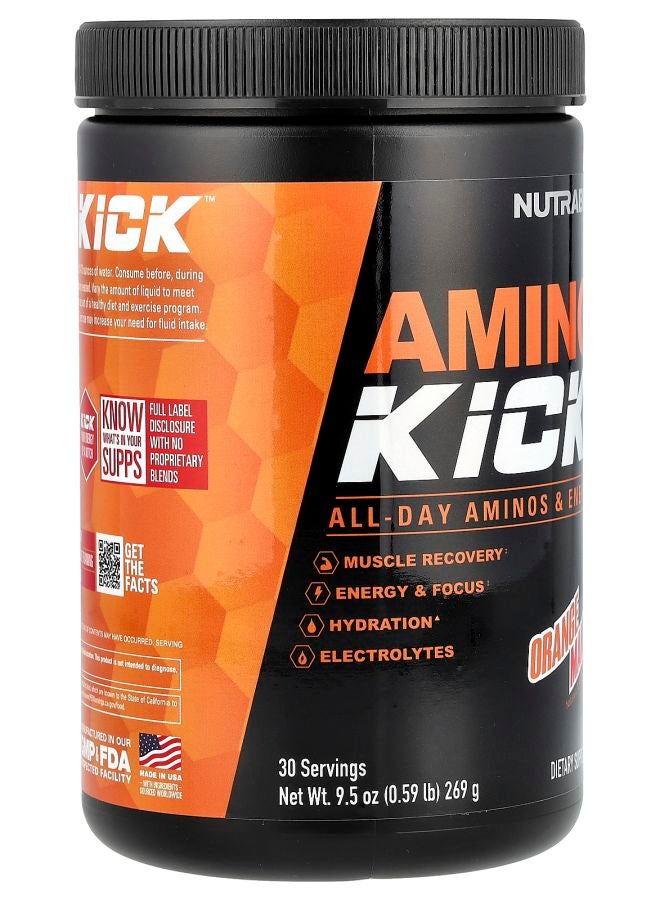 NutraBio Amino Kick™ Orange Mango 9.5 oz (269 g) - Image 2