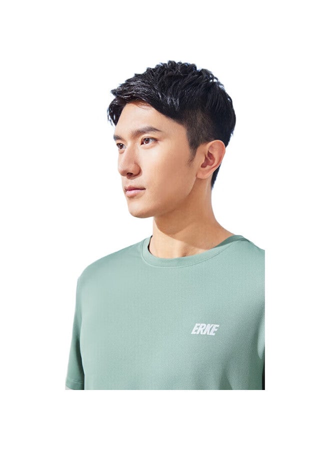 ERKE Men'S Short Sleeve Summer Round Neck Ice-Cool Breathable Quick-Drying T-Shirt Sports Top Men'S Running Fitness Base Layer - Image 2