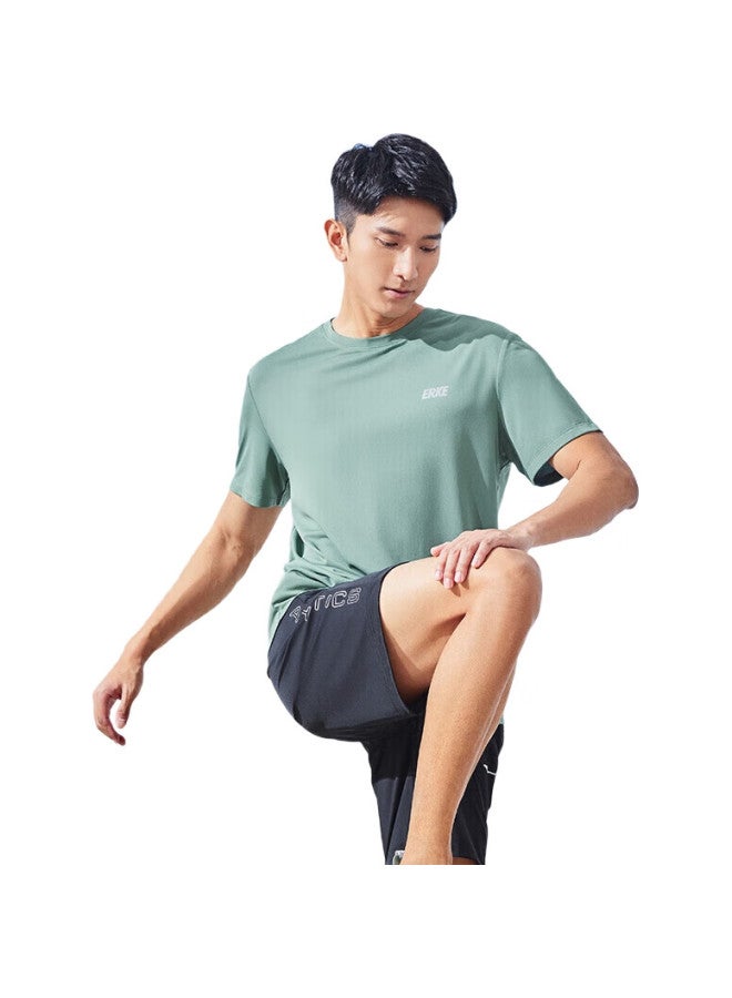 ERKE Men'S Short Sleeve Summer Round Neck Ice-Cool Breathable Quick-Drying T-Shirt Sports Top Men'S Running Fitness Base Layer - Image 1