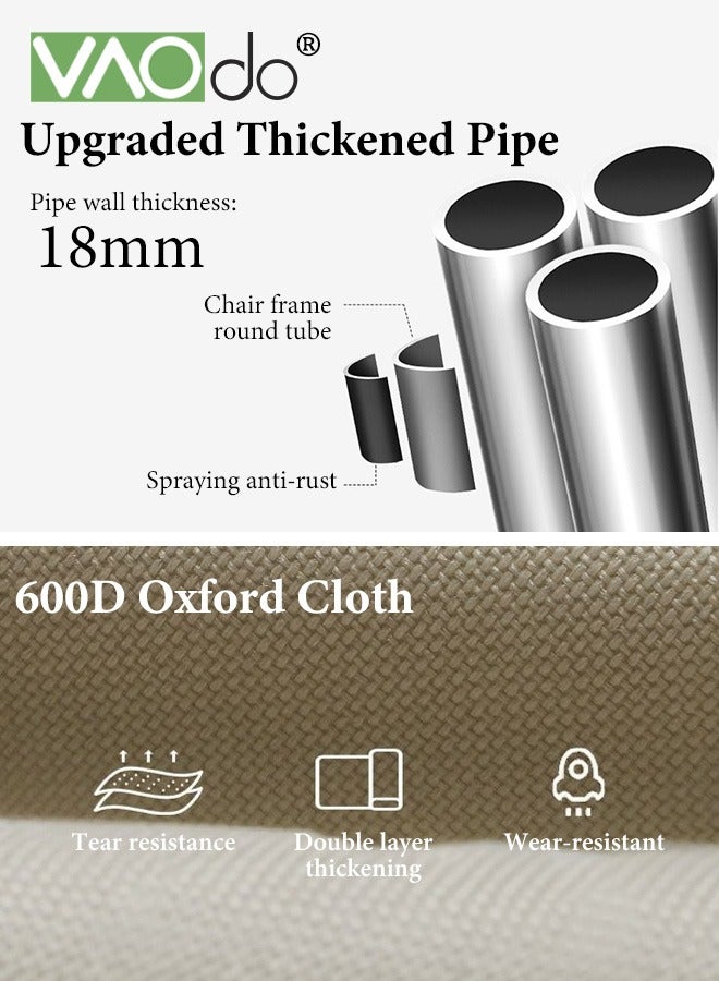 فاو دو كرسي تخييم متكئ بوضعين مع مسند للقدم ومسند للرأس مريح للبالغين يتحمل وزن 150 كجم كرسي شاطئ شبكي قابل للطي وجيد التهوية وبارد مع حقيبة تبريد وحامل أكواب للتخييم في الهواء الطلق والنزهات والسفر وصيد الأسماك - Image 5