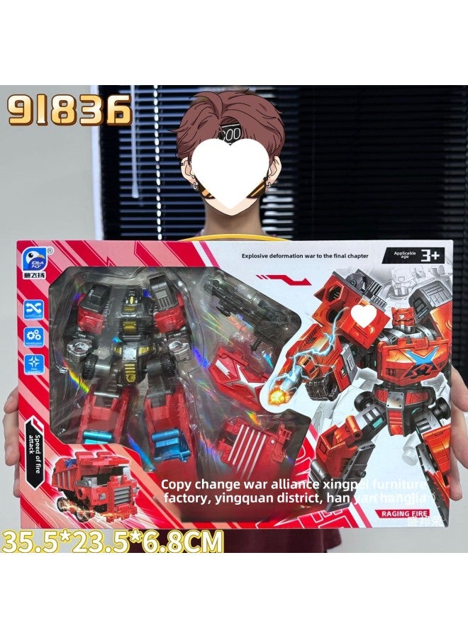 Gift Box King Kong Children's Deformation Toy-Year-Old Boy-Year-Old Boy-Year-Old Deformation Robot Five-element Beast Star-Colour:Au66-19 Mecha Alliance (three Random Types) - Image 3