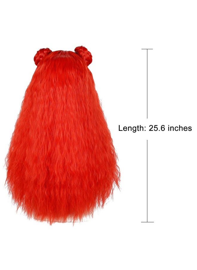 Probeauty Probeauty Long Red Curly Wig for Women, Princess Red Movie Costume Wig with Necklace for Halloween Cosplay Party（Suitable for ages 13 and up）  - Image 4