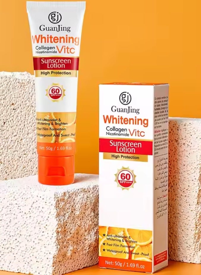 GUANJING Whitening Collagen Nicotinamide Vitamin C Sunscreen Lotion 50 g - Image 1