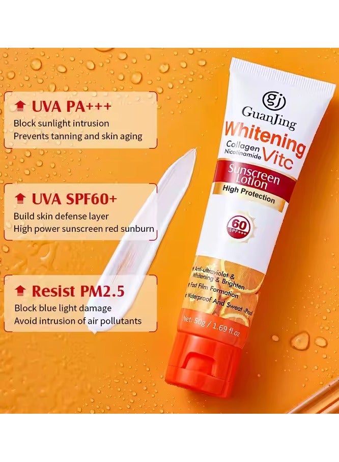 GUANJING Whitening Collagen Nicotinamide Vitamin C Sunscreen Lotion 50 g - Image 2