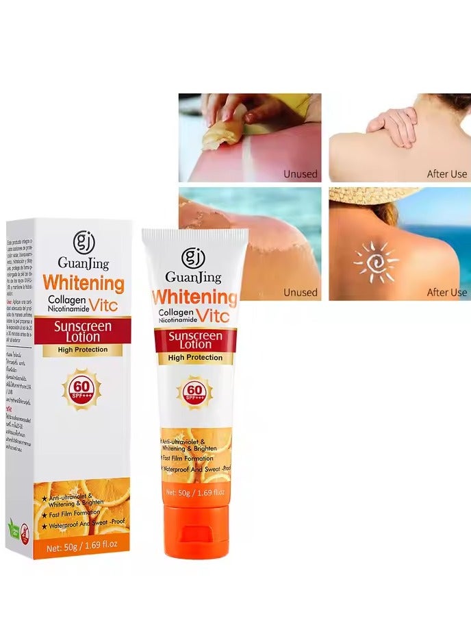 GUANJING Whitening Collagen Nicotinamide Vitamin C Sunscreen Lotion 50 g - Image 3