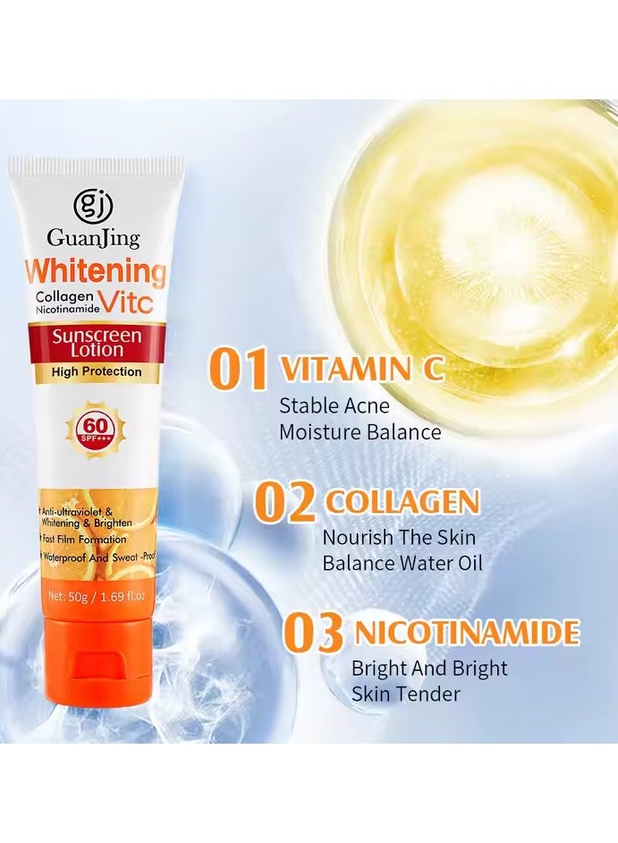 GUANJING Whitening Collagen Nicotinamide Vitamin C Sunscreen Lotion 50 g - Image 4