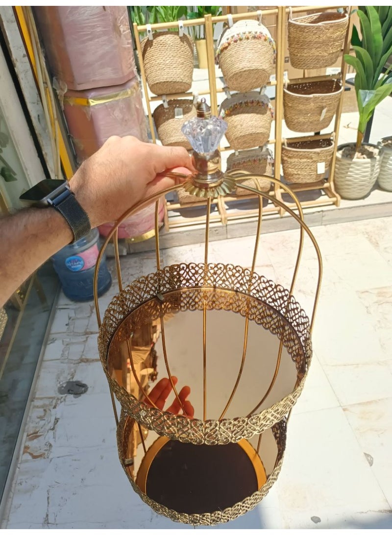 شياله أو منظم جولد 2 دور عالى الجودة   مقاس كبير ارتفاع 55سم قطر 25سم زجاج مرايا - Image 2