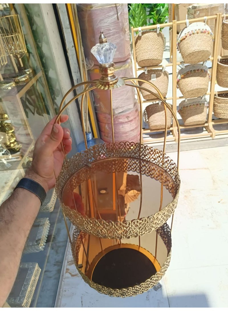 شياله أو منظم جولد 2 دور عالى الجودة   مقاس كبير ارتفاع 55سم قطر 25سم زجاج مرايا - Image 4