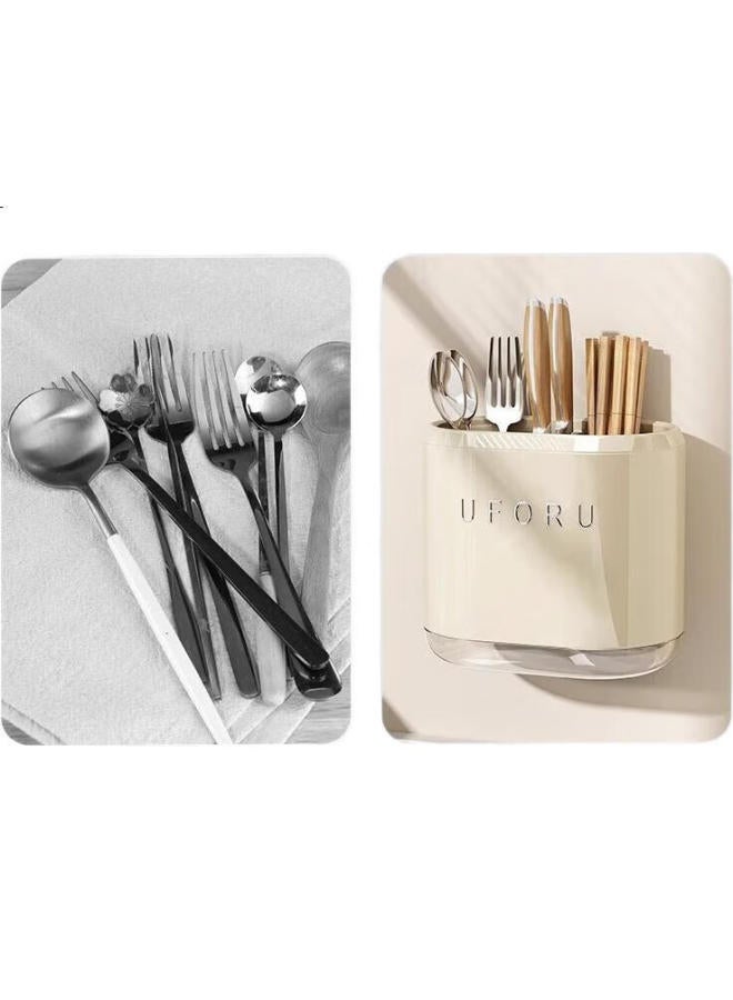 Muya Chopstick Storage Box, Wall-Mounted Kitchen Organizer, No Drilling Required, Knife Holder, Chopstick Cage, Integrated Storage Rack - Image 1