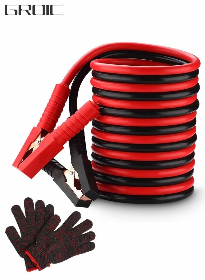 GROIC - Jumper Cables for Car Battery,Auto Heavy Duty Jumper Cables 2000AMP,Heavy Duty Automotive Booster Cables for Jump Starting Dead or Weak Batteries with Safety Gloves - Image 1