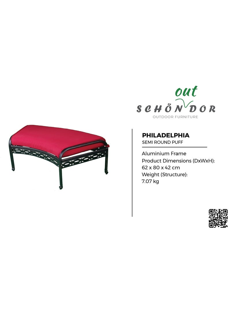 Schondor Furniture Puff | Semi Round | Outdoor Furniture | Made in Aluminum Cast | Patio | Garden | Backyard  - Image 2