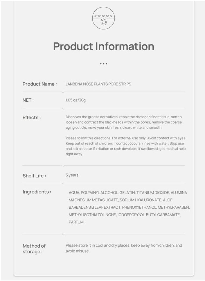 LANBENA - Nose Plants Pore Strips Blackhead Remover Black Mask Charcoal Mask Peel off Mask Facial Pore Cleanser Purifying Face Mask Nose Strips - Image 1