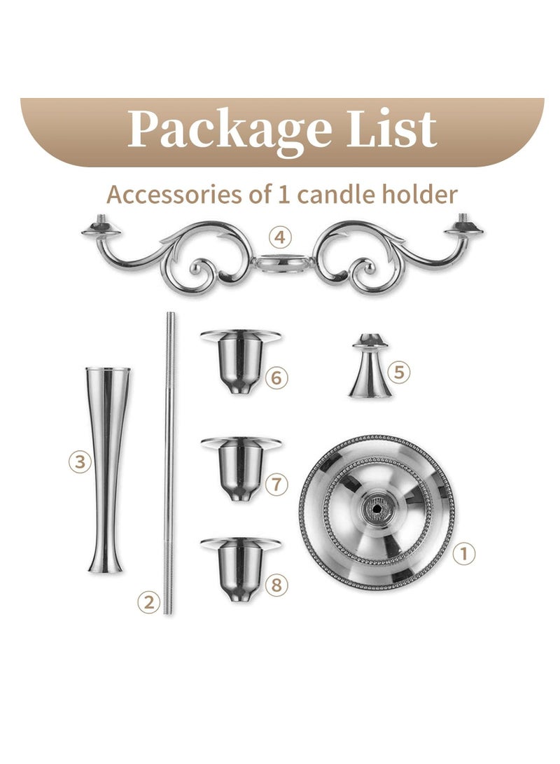 general 3 Arms Decorative Candle Holder For Wedding and Candlelight Dinner Silver - Image 4