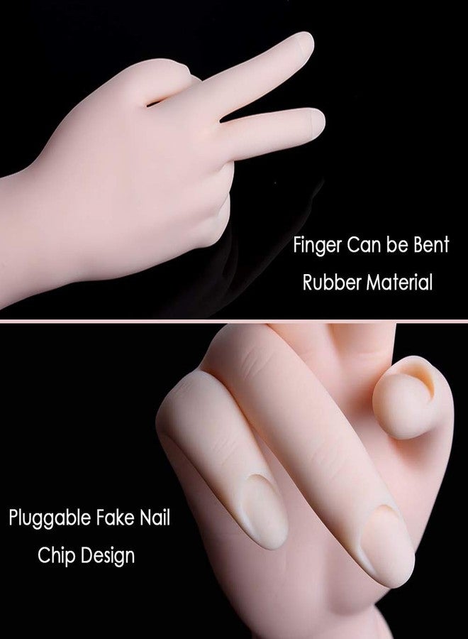 LABRENS Practice Hand for Acrylic Nails, Fake Hand for Nails Practice, Flexible Movable Fake Hand Manicure Practice Tool, Nail Art Training Practice - Image 3
