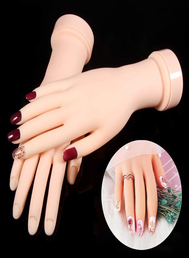 LABRENS Practice Hand for Acrylic Nails, Fake Hand for Nails Practice, Flexible Movable Fake Hand Manicure Practice Tool, Nail Art Training Practice - Image 4