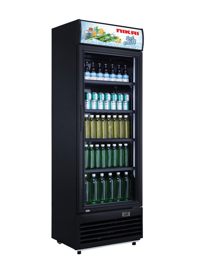 NIKAI 450L Single Door Chiller Fridge Commercial | No Frost Chiller | Digital Display | Auto Defrost | Adjustable Shelves | Castor Wheels | Tempered Glass 450 L 275 W NSF450FFPB Black - Image 2