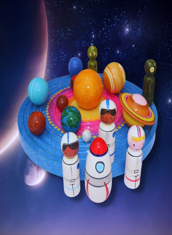 Gift Equals Love Wooden Planets Solar System 3D Model Toys Set Science Learning Educational Galaxy Board Toy with Alien Austronuts spaceship for Kids Age 3+ (Planets, Galaxy, Astronauts & Aliens) - Image 5