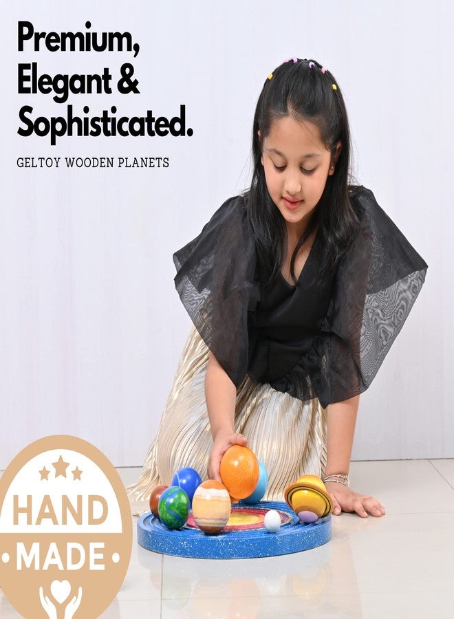 Gift Equals Love Wooden Planets Solar System 3D Model Toys Set Science Learning Educational Galaxy Board Toy with Alien Austronuts spaceship for Kids Age 3+ (Planets, Galaxy, Astronauts & Aliens) - Image 2